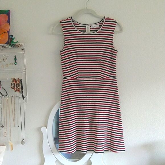 THML Stripe Dress Sleeveless Blue and Red Size Small - Picture 1 of 5